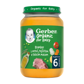 Gerber Organic detský príkrm zelenina s teľacím mäsom 190g