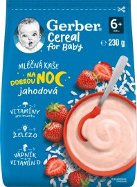 Gerber Kaša mliečna cereal jahodová Dobrú noc 230g