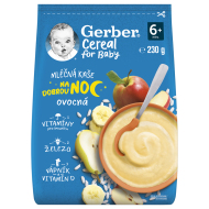 Gerber Kaša mliečna cereal ovocná Dobrú noc 230g - cena, srovnání