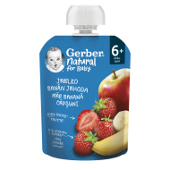 Gerber Natural kapsička jablko, banán a jahoda 90g - cena, srovnání