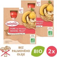 Babybio Hruška, banán a proso 2x 4x90g - cena, srovnání
