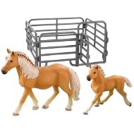 Rappa Sada 2ks hnedých koní so svetlou hrivou s ohradou - cena, srovnání