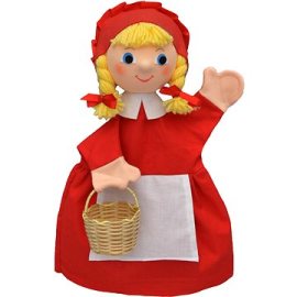 Moravská ústredňa Brno Červená Čiapočka s vrkočmi 30cm maňuška