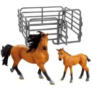 Rappa Súprava 2ks tmavohnedých koní s čiernou hrivou s ohradou - cena, srovnání