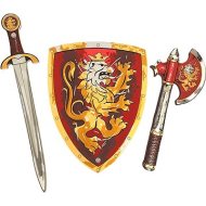 Liontouch Rytiersky set, červený - Meč, štít, sekera - cena, srovnání