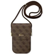 Guess PU 4G Metal Logo Script Phone Bag Brown - cena, srovnání