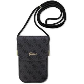 Guess PU 4G Metal Logo Script Phone Bag Black
