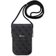 Guess PU 4G Metal Logo Script Phone Bag Black - cena, srovnání