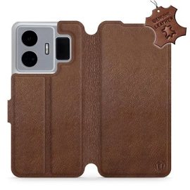 Mobiwear kožené flip pre Realme GT3 – Hnedé