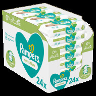 Pampers Sensitive vlhčené obrúsky Plastic Free 24x52ks - cena, srovnání