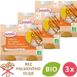 Babybio Mrkva s maslovou tekvícou, kuraťom a ryžou 3x(2x200g)