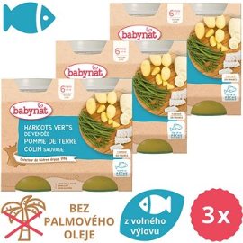 Babybio Zemiaky a zelené fazuľky s aljašskou treskou 3x(2x200g)