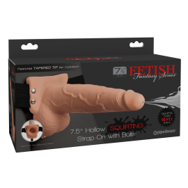Fetish Fantasy 7.5" Hollow Squirting Strap-On with Balls