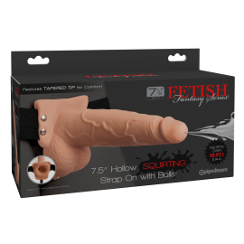 Fetish Fantasy 7.5" Hollow Squirting Strap-On with Balls