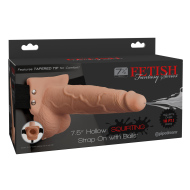 Fetish Fantasy 7.5" Hollow Squirting Strap-On with Balls - cena, srovnání