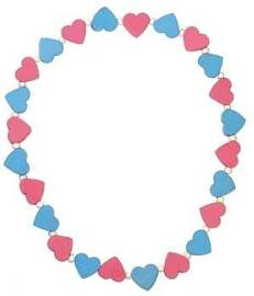 Detoa Detský náhrdelník s ružovými a modrými srdiečkami