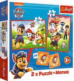 Trefl Puzzle 2v1 + pexeso - Psí tím v akcii