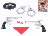 Mikro Pištole kovbojské 2ks s putami a maskou - cena, srovnání