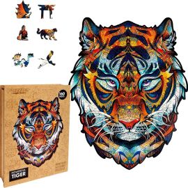 Puzzler Puzzle drevené, farebné - Mocný Tiger