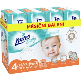 Linteo BABY Premium Plienky 4+ MAXI 10-17kg 184ks