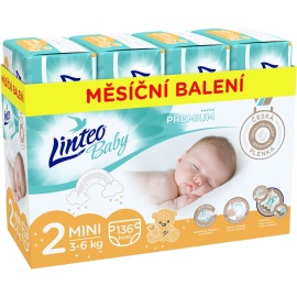 Linteo Plienky Baby Prémium MINI 2 3-6 kg 136ks