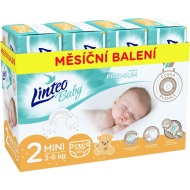 Linteo Plienky Baby Prémium MINI 2 3-6 kg 136ks - cena, srovnání