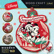 Trefl Drevené puzzle 160 - Vianočné dobrodružstvo Mickeyho a Minnie - cena, srovnání