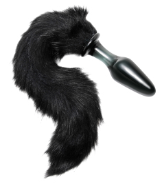 Tailz Midnight Fox Glass Butt Plug with Tail