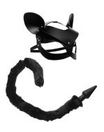 Tailz Black Cat Tail Anal Plug & Mask Set - cena, srovnání