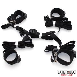 Latetobed BDSM Line Nylon Bed Bondage Restraints System without Hook