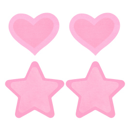 Peekaboos Premium Pasties Hot Pink Glow In The Dark Hearts and Stars