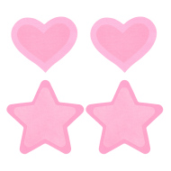 Peekaboos Premium Pasties Hot Pink Glow In The Dark Hearts and Stars - cena, srovnání