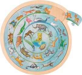 Goki Puzzle kruhové - Zvieratá