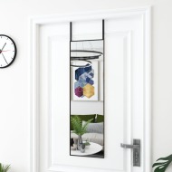 vidaXL Zrkadlo na dvere čierne 30x100 cm sklo a hliník - cena, srovnání