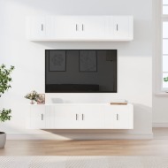 vidaXL 6-dielna súprava TV skriniek lesklá biela spracované drevo - cena, srovnání