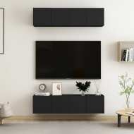 vidaXL TV skrinky 4 ks čierne 60x30x30 cm drevotrieska - cena, srovnání