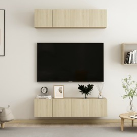 vidaXL TV skrinky 4 ks dub sonoma 60x30x30 cm drevotrieska