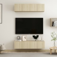 vidaXL TV skrinky 4 ks dub sonoma 60x30x30 cm drevotrieska - cena, srovnání