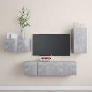vidaXL 4-dielna súprava TV skriniek betónovosivá drevotrieska - cena, srovnání