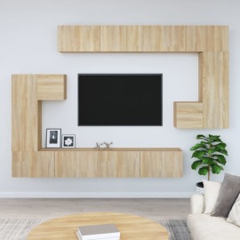 vidaXL Nástenná TV skrinka dub sonoma spracované drevo