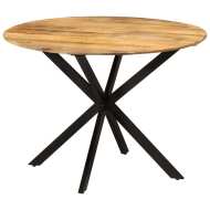 vidaXL Jedálenský stôl Ø110x78 masívne mangovníkové drevo a oceľ - cena, srovnání