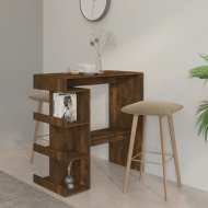 vidaXL Barový stôl s úložným regálom dymový dub 100x50x101,5 cm drevotrieska - cena, srovnání