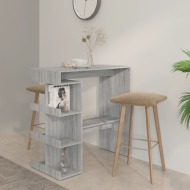 vidaXL Barový stolík s úložným regálom sivý dub sonoma 100x50x101,5 cm polyratan - cena, srovnání