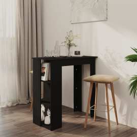 vidaXL Barový stôl s poličkou čierny 102x50x103,5 cm drevotrieska
