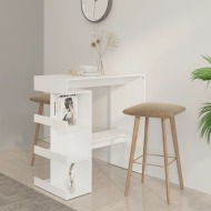 vidaXL Barový stolík s úložným regálom biely 100x50x101,5 cm drevotrieska - cena, srovnání