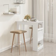 vidaXL Barový stôl s úložným regálom biely 102x50x103,5 cm drevotrieska - cena, srovnání