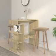 vidaXL Barový stolík s úložným regálom dub sonoma 100x50x101,5 cm drevotrieska - cena, srovnání