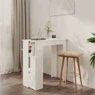 vidaXL Barový stôl s poličkou lesklý biely 102x50x103,5 cm drevotrieska - cena, srovnání