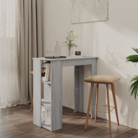 vidaXL Barový stôl s poličkou sivý dub sonoma 102x50x103,5 cm drevotrieska