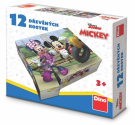Dino Drevené kocky Mickey a Minnie 12ks